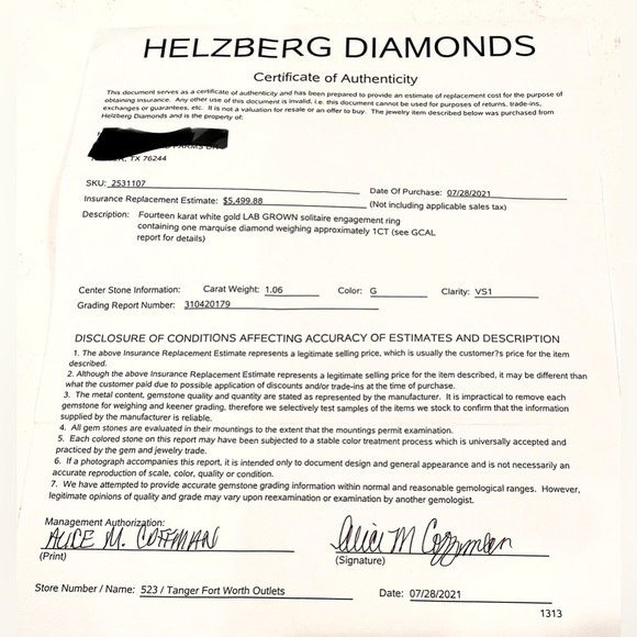 Wedding Ring_Engagement Ring_Lab Diamond_1ct Marquise Brilliant 1.06_WhtGld14kt - Picture 7 of 8